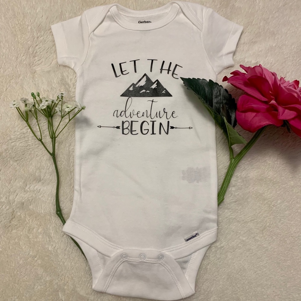 Let the Adventure Begin onesie